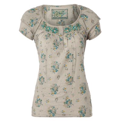 Rocha.John Rocha Grey dobby print embroidered blouse