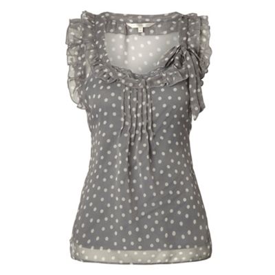 Rocha.John Rocha Grey spotted blouse