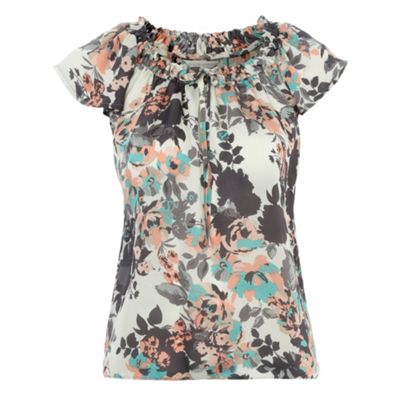 Rocha.John Rocha Grey satin gypsy blouse