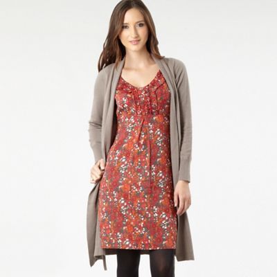 Light brown two in one printed dress