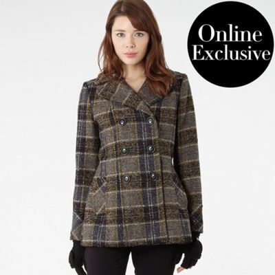Check women's trench coat