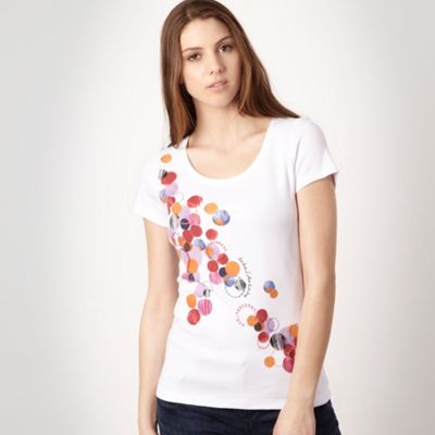 White applique circle t-shirt