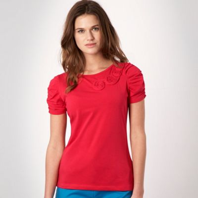 Rocha.John Rocha Pink corsage neck t-shirt