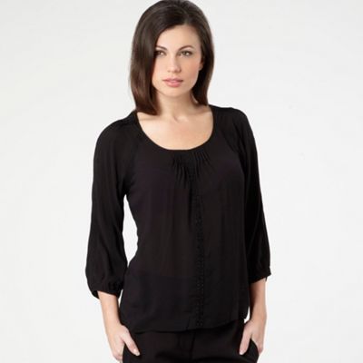 Rocha.John Rocha Black pin tuck blouse