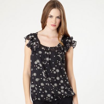 Rocha.John Rocha Black sequinned dandelion blouse