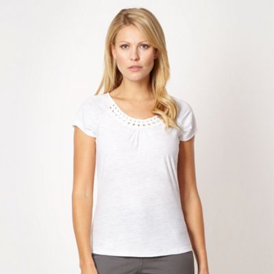 White circle trim organic cotton t-shirt
