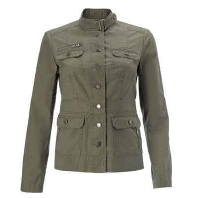 Rocha.John Rocha Petite Petite khaki textured multi-pocket jacket