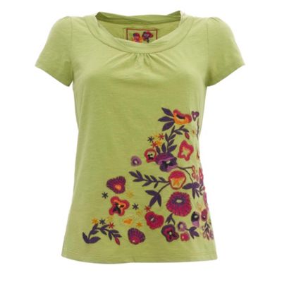 Petite lime green pixelated pansy t-shirt
