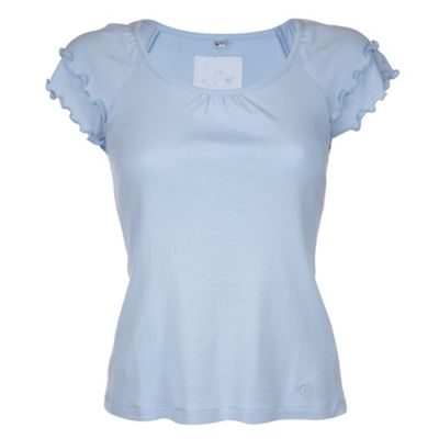 Petite ice blue double frill t-shirt