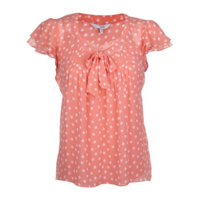 Petite apricot spotted blouse
