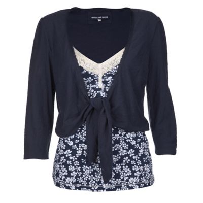 Rocha.John Rocha Petite Petite Navy 2-in-1 camisole and shrug