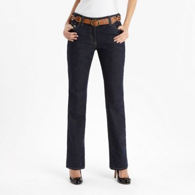 Petite dark blue crosshatch jeans