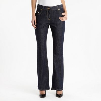 Petite mid blue plaited jeans