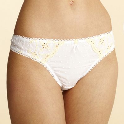 White cotton thong
