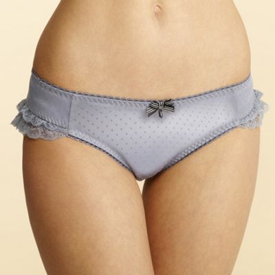 Grey spot jacquard and lace briefs