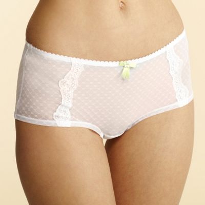 White floral mesh shorts