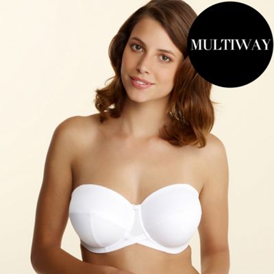 White lightly padded strapless bra