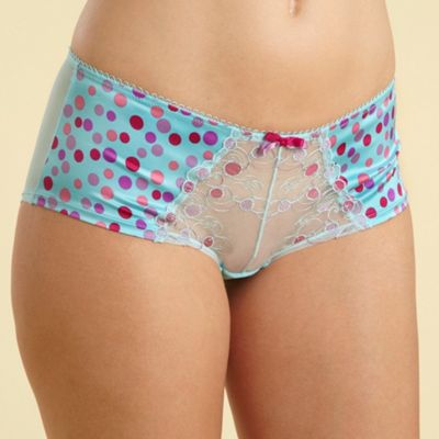 Aqua spot satin briefs
