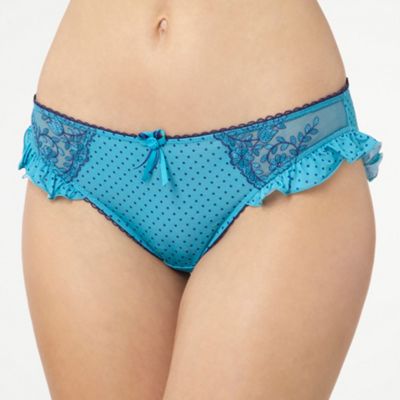 Dark turquoise spot high leg briefs