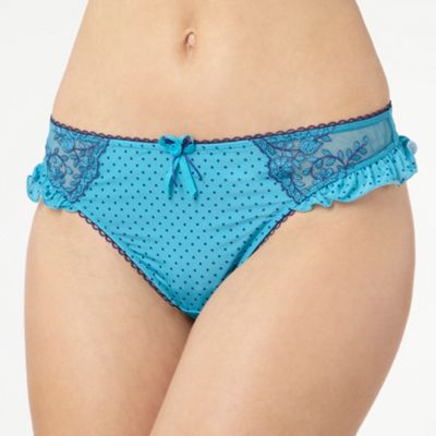 Turquoise spot thong