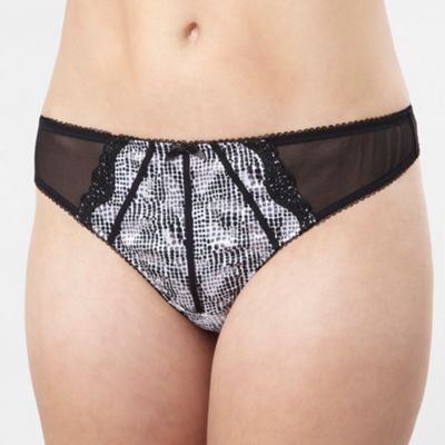 Black snake print thong