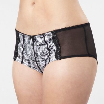 Black snake print shorts