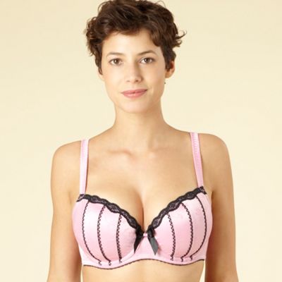 Pink jacquard balcony bra