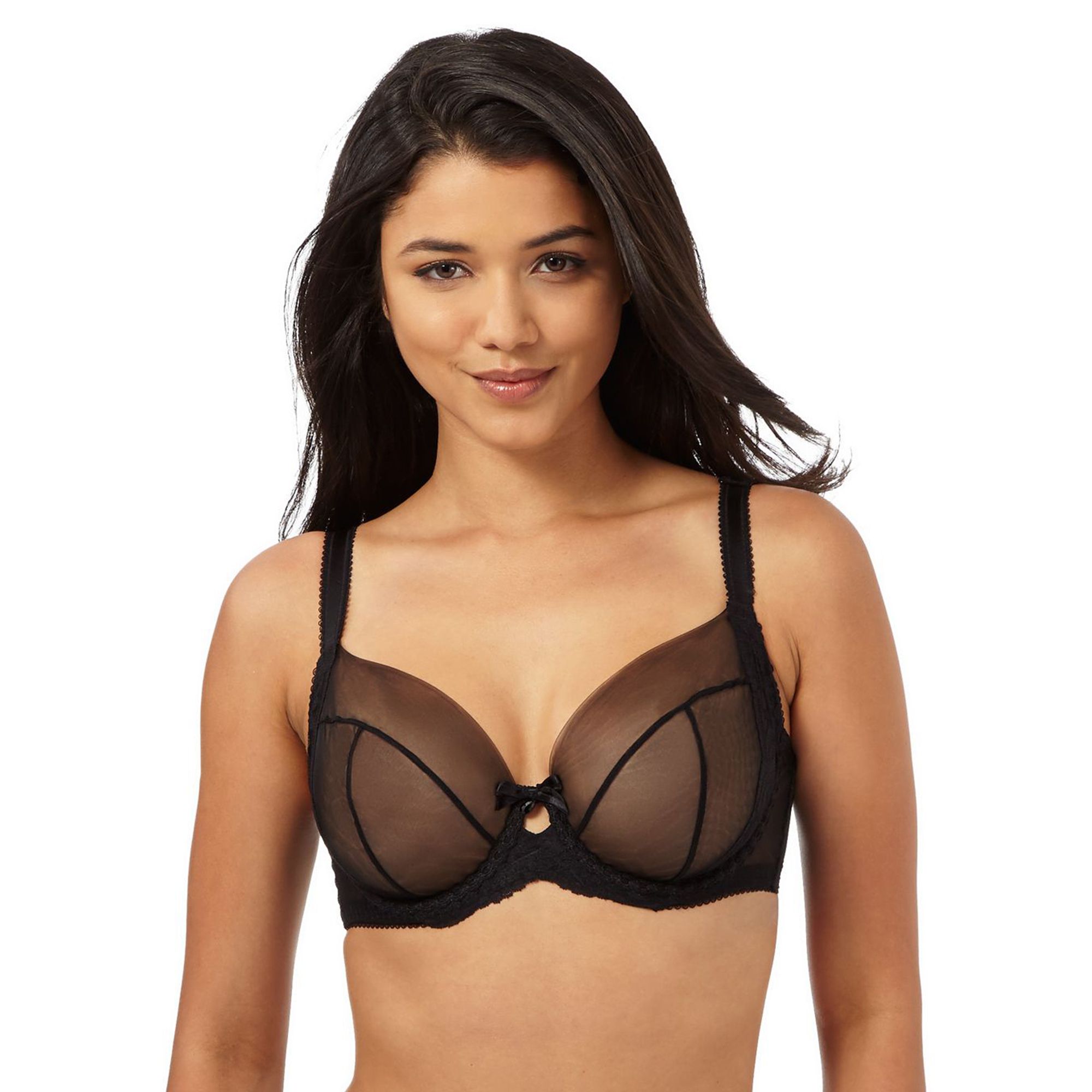 Gorgeous Dd Womens Black Underwired Non Padded Balcony Bra From