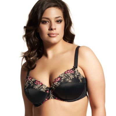 Black Cleo side support full cup bra