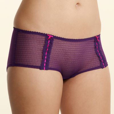 Purple and pink ribbon detail mesh shorts