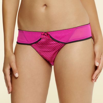 Pink polka dot satin briefs