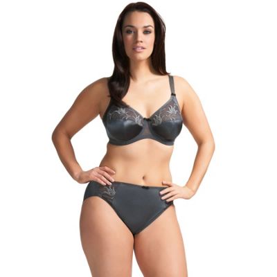 Dark grey 'Caitlyn' side support full cup bra