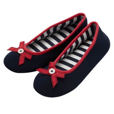 Navy striped jersey ballet slippers                                                                                             