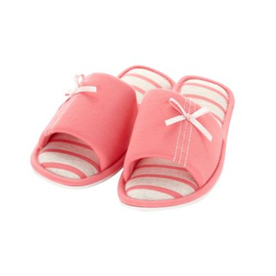 Dark peach jersey mule slippers                                                                                                 