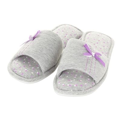 Grey jersey mule slippers                                                                                                       
