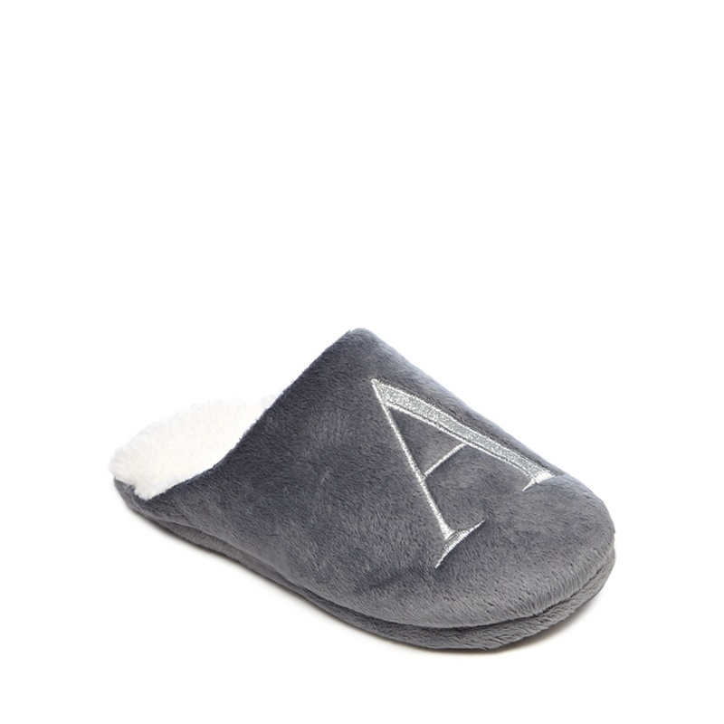 Lounge & Sleep - Grey Embroidered Letter 'A' Mule Slippers Review