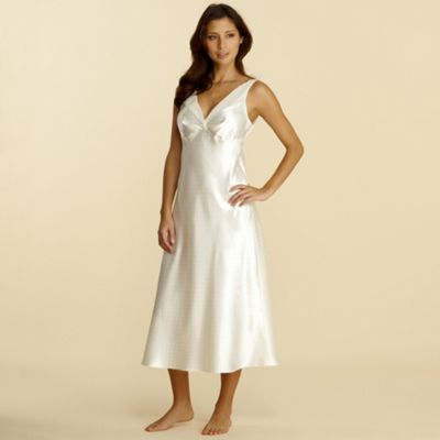 Ivory spotted satin chemise