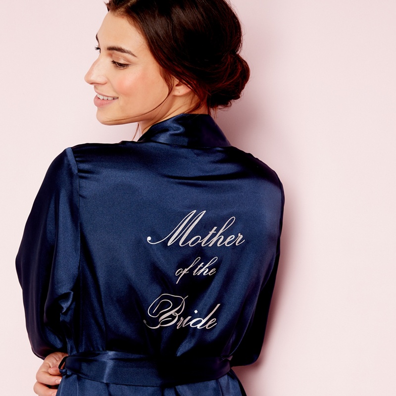 The Collection - Navy Satin 'Mother Of The Bride' 3/4 Sleeves Dressing Gown Review