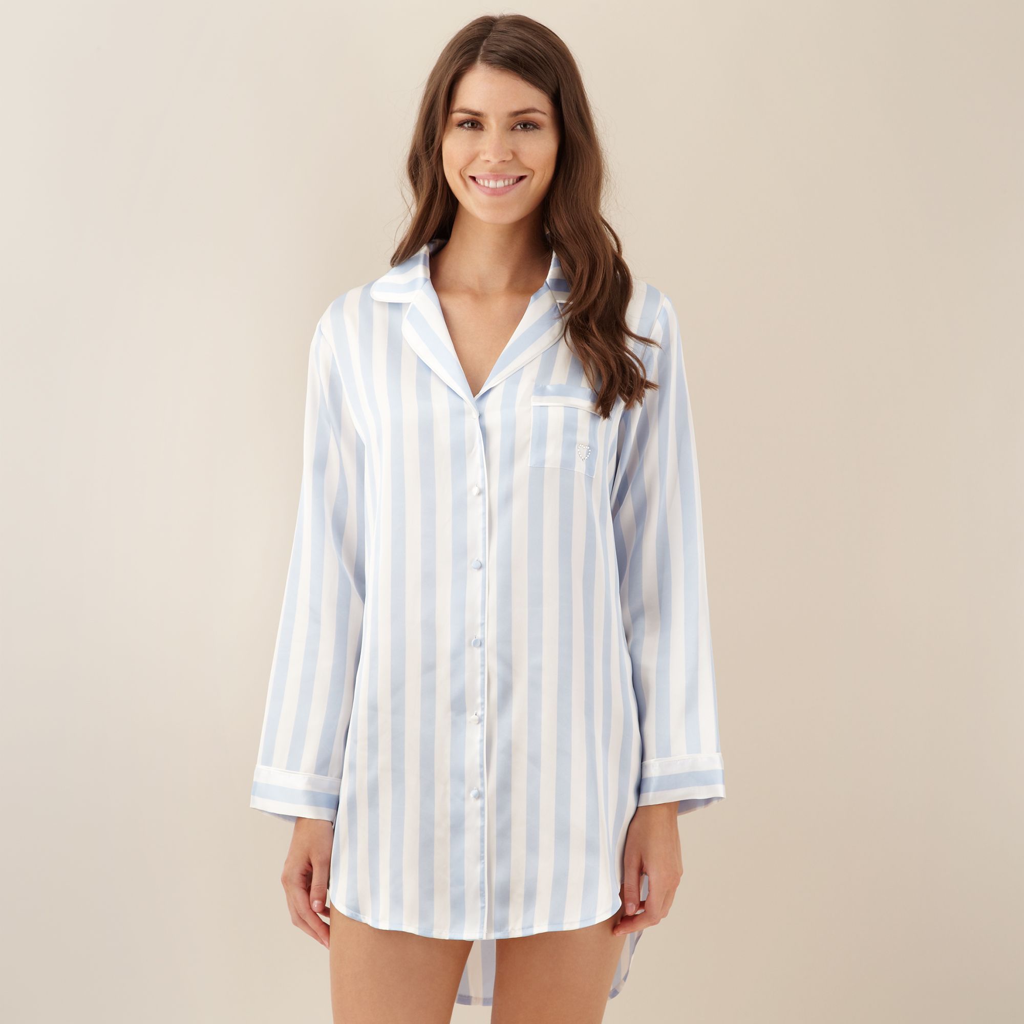 Presence Womens Blue Striped 'Bride' Satin Night Shirt From Debenhams | eBay