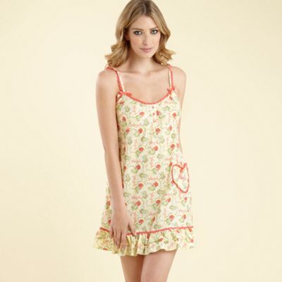 Light yellow print woven chemise