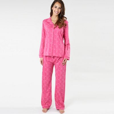 Bright Pink Printed Circle Pyjama Set