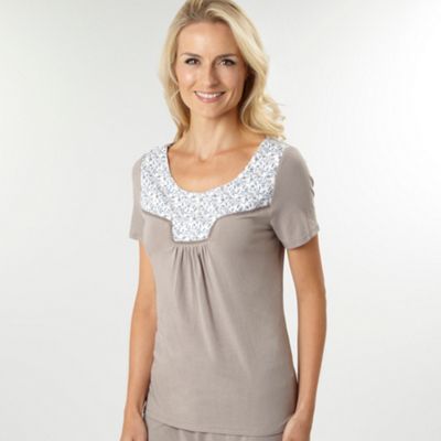 Beige cornflower print pyjama top