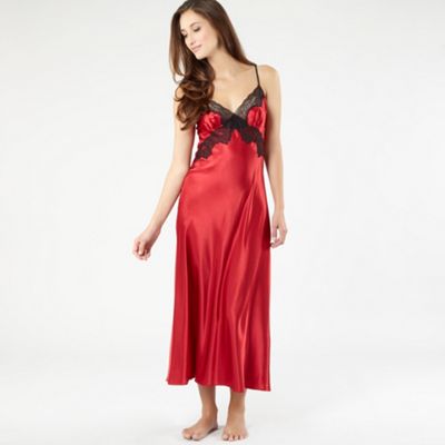 Home Lingerie Nightwear Nightdresses & shirts Red long satin ...