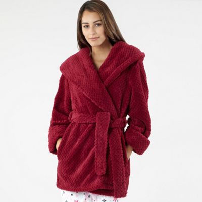 Red waffle cardigown