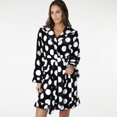 Black spotted dressing gown