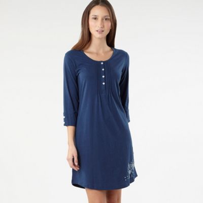 Blue embroidered flower nightdress