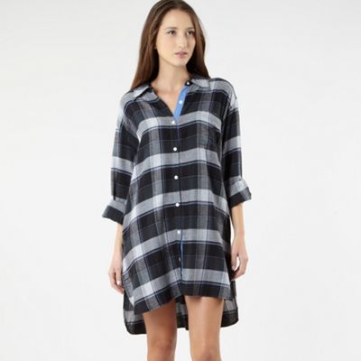 Blue check sleep shirt
