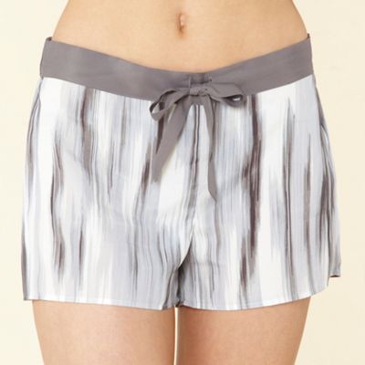 Grey striped pyjama shorts