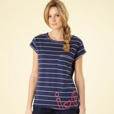 Navy striped oversized pyjama t-shirt