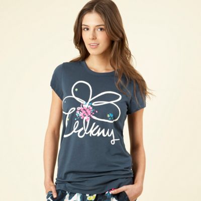 Blue short sleeve floral pyjama t-shirt
